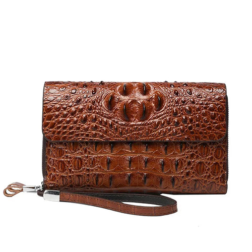Bolso De Mano Para Hombre Con Diseño De Animales De Negocios Con Correa Para La Muñeca, Bolsos Grandes De Cuero PU Para Hombre, Billeteras, Tarjetero